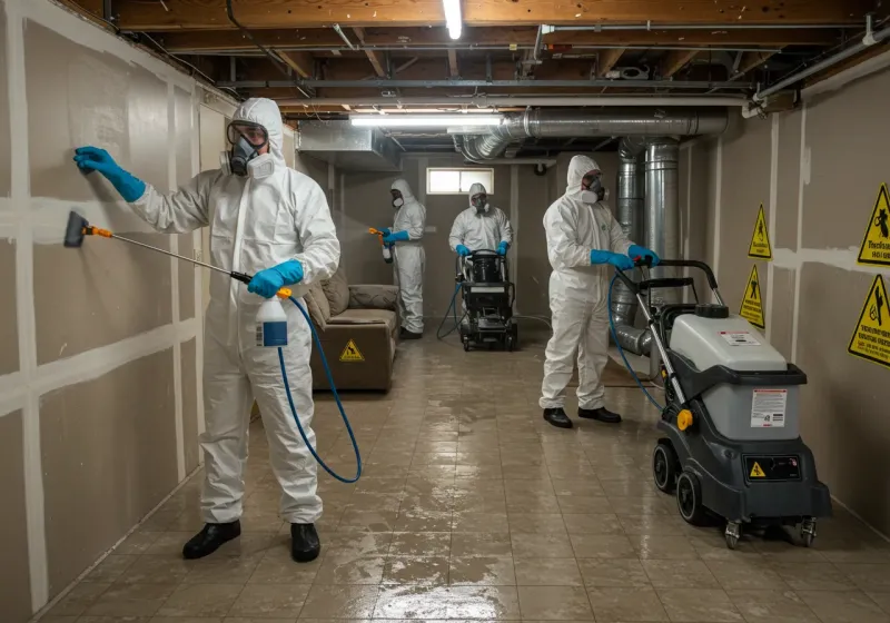 Basement Moisture Removal and Structural Drying process in Catawba County, NC